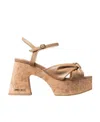 Jimmy Choo Heloise Wedge 95 Platform Sandals In Nappa Leather In Nude