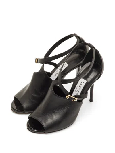 Pre-owned Jimmy Choo Open-toe Ankle-strap Sandals In Black