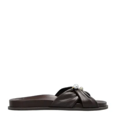 Jimmy Choo Open-toe Flat Sandals In Brown