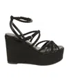 Jimmy Choo Sophisticated Woven Design Pumps With Adjustable Ankle Strap In Black