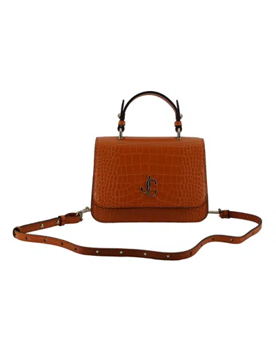 Jimmy Choo Orange Leather Top Handle And Shoulder Bag