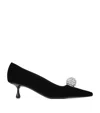 Jimmy Choo Orb 50 Crystal-embellished Velvet Pumps