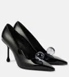 Jimmy Choo Orb 95 Embellished Patent Leather Pumps In Black