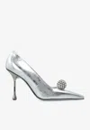 Jimmy Choo Pointed High Heels In Silver