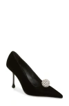 Jimmy Choo Orb Pointed Toe Velvet Pump