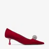 Jimmy Choo 50mm Orb Pumps In Ruby Red/crystal