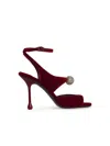 Jimmy Choo Orb 95 Velvet Sandals In Multicolor