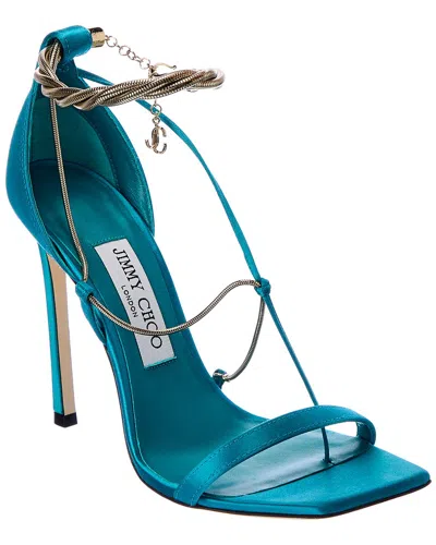 Jimmy Choo Oriana 110 Satin Sandal In Metallic