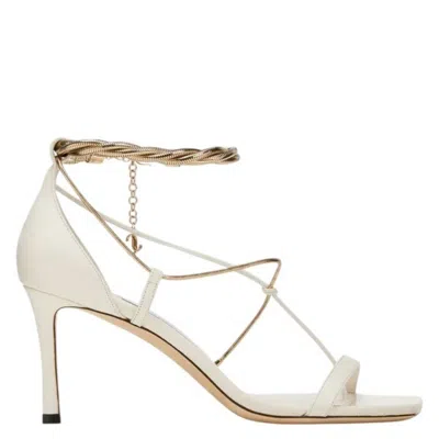 Jimmy Choo Oriana 75 Gold Chains Nappa Sandals In Multi