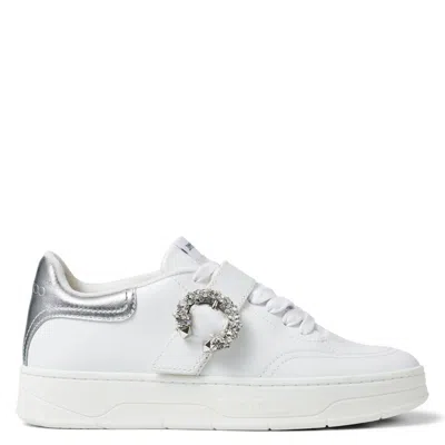Jimmy Choo Osaka Crystal Buckle Low-top Sneakers In Multi