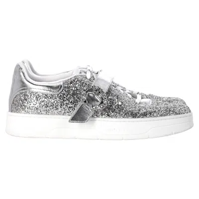 Jimmy Choo Osaka Sneakers In Silver Glitter