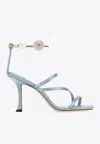 Jimmy Choo Ottilia 90 Crystal-embellished Sandals In Satin In Blue