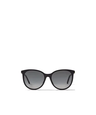 Jimmy Choo Oval Frame Sunglasses In Gray