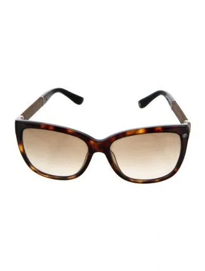 Pre-owned Jimmy Choo Oversize Gradient Sunglasses In Brown