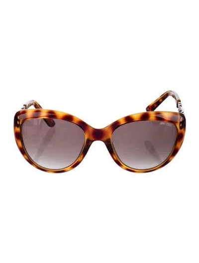 Pre-owned Jimmy Choo Oversize Gradient Sunglasses In Brown