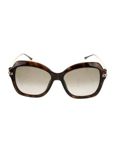 Pre-owned Jimmy Choo Oversize Gradient Sunglasses In Brown
