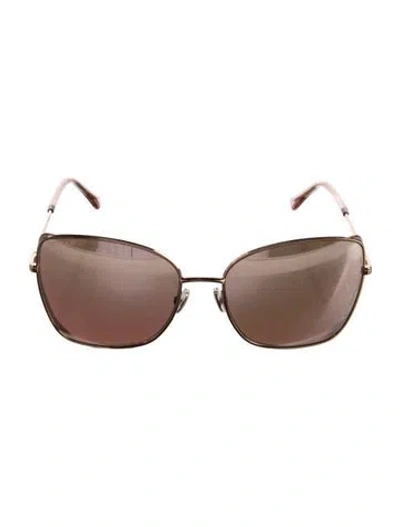 Pre-owned Jimmy Choo Oversize Mirrored Sunglasses In Gold