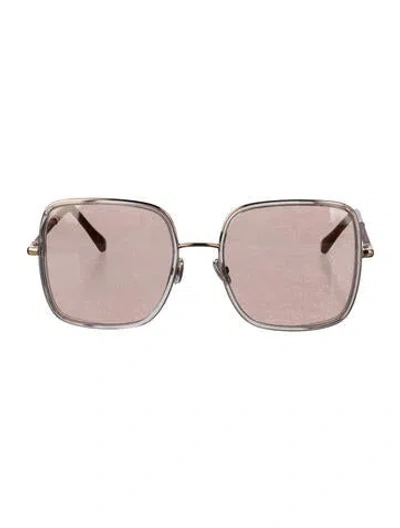 Pre-owned Jimmy Choo Oversize Tinted Sunglasses In Gold