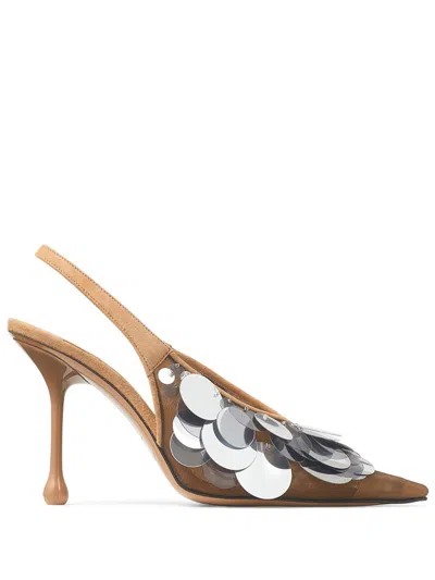 Jimmy Choo Paillette-embellished Slingback Pumps In Brown