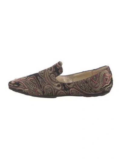 Pre-owned Jimmy Choo Paisley Print Loafers In Black