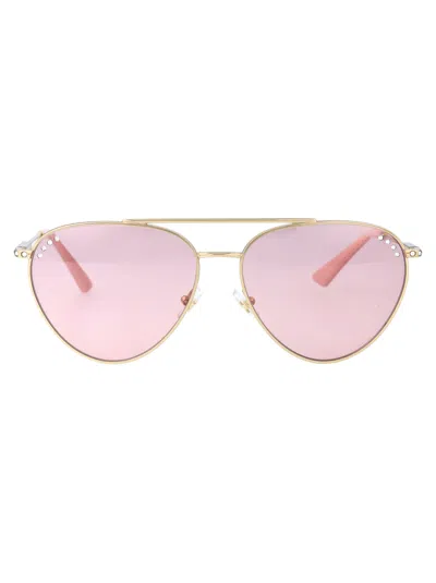 Jimmy Choo Pale Gold Steel Sunglasses In Multi