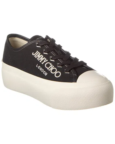 Jimmy Choo Palma Maxi Canvas Platform Sneakers In Black