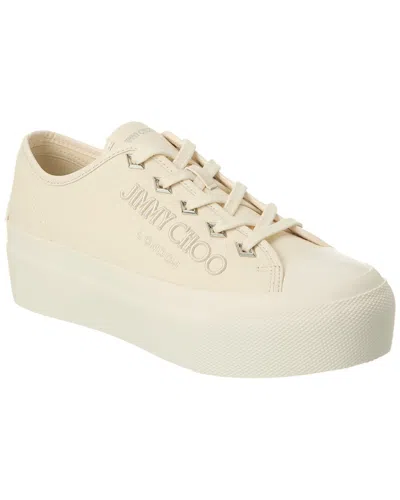 Jimmy Choo Palma Maxi/f Canvas Sneaker In White