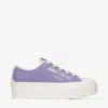Jimmy Choo Palma Maxi Canvas Sneakers In X Tanzanite/latte