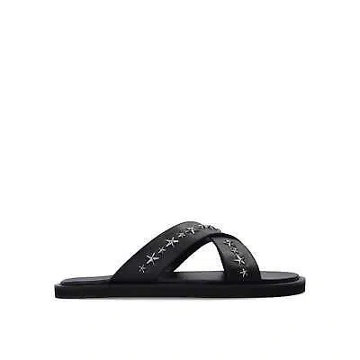 Pre-owned Jimmy Choo Palmo Leather Sandals In Black
