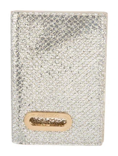 Pre-owned Jimmy Choo Passport Holder In Metallic/silver