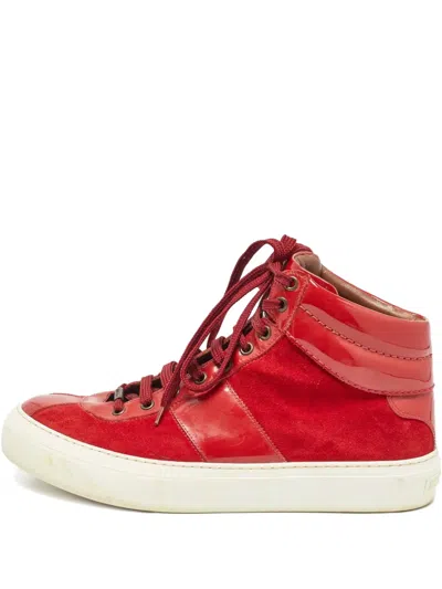 Pre-owned Jimmy Choo Paten-leather Suede Sneakers
