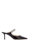 Jimmy Choo Bing 65 Embellished Patent Leather Mules In Black