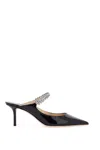 Jimmy Choo Bing 65 Embellished Patent Leather Mules In Black