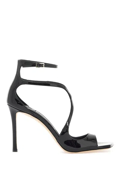Jimmy Choo Patent Leather Azia 95 Sandals In Black