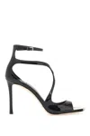 Jimmy Choo Womens Black Azia 110 Strappy Patent Leather Sandals In Black