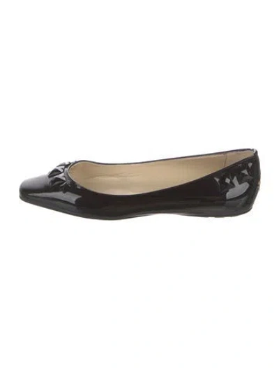 Pre-owned Jimmy Choo Patent Leather Ballet Flats In Black
