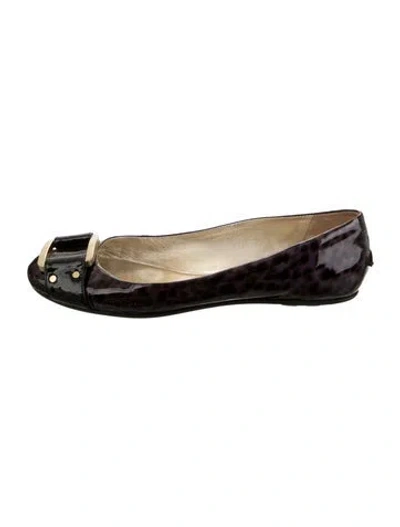 Pre-owned Jimmy Choo Patent Leather Ballet Flats In Black