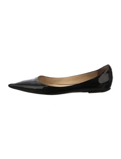 Pre-owned Jimmy Choo Patent Leather Ballet Flats In Black