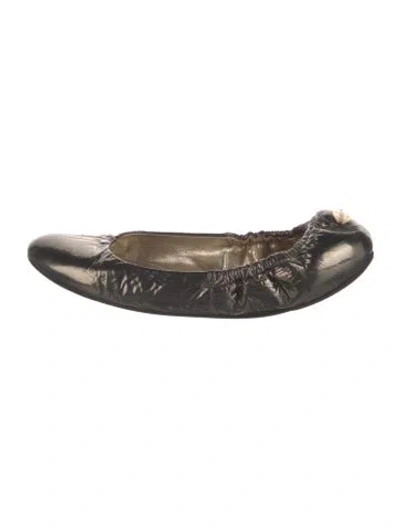 Pre-owned Jimmy Choo Patent Leather Ballet Flats In Grey/metallic