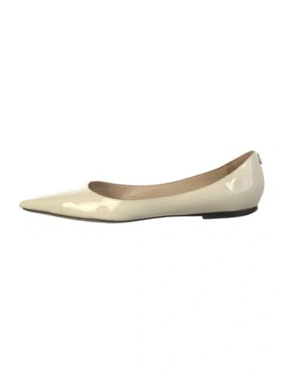 Pre-owned Jimmy Choo Patent Leather Ballet Flats In Neutral