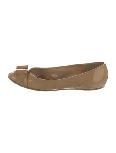 Pre-owned Jimmy Choo Patent Leather Ballet Flats In Neutrals