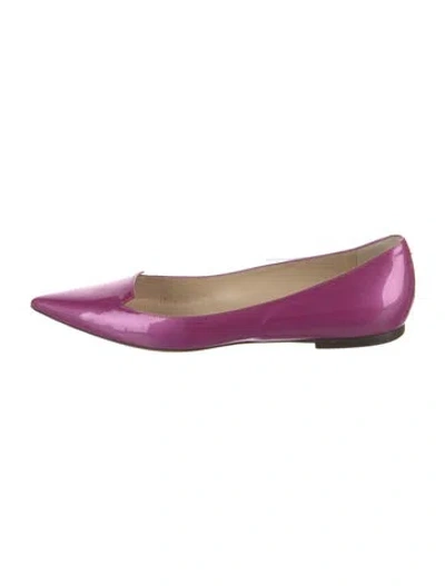 Pre-owned Jimmy Choo Patent Leather Ballet Flats In Purple