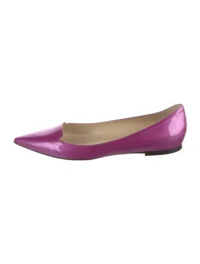 Pre-owned Jimmy Choo Patent Leather Ballet Flats In Purple