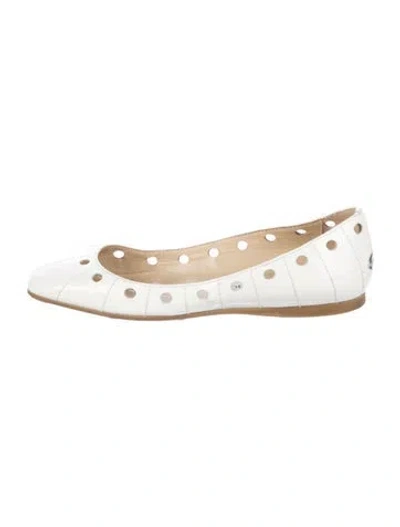 Pre-owned Jimmy Choo Patent Leather Ballet Flats In White
