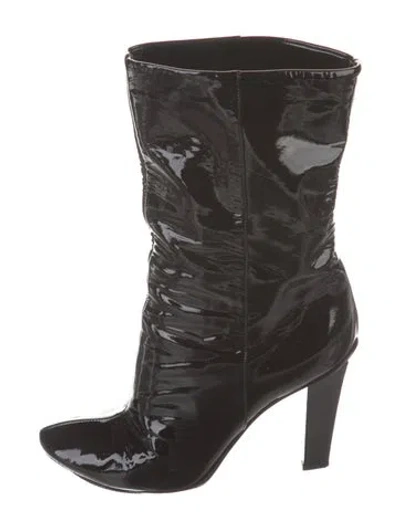 Pre-owned Jimmy Choo Patent Leather Boots In Black