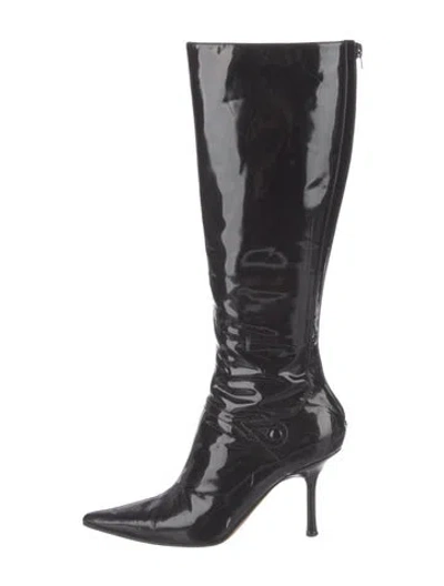 Pre-owned Jimmy Choo Patent Leather Boots In Black