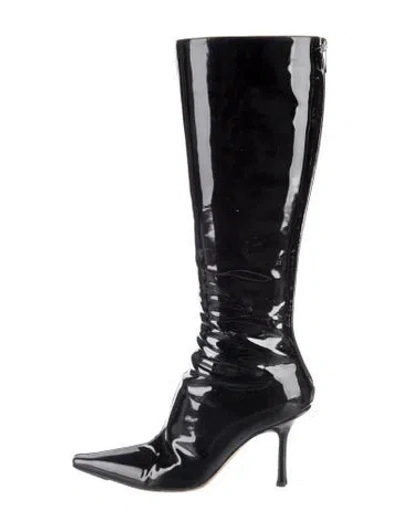 Pre-owned Jimmy Choo Patent Leather Boots In Black