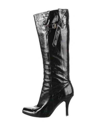 Pre-owned Jimmy Choo Patent Leather Boots In Black