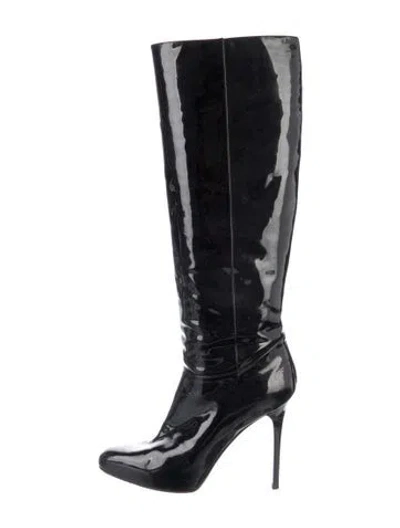 Pre-owned Jimmy Choo Patent Leather Boots In Black