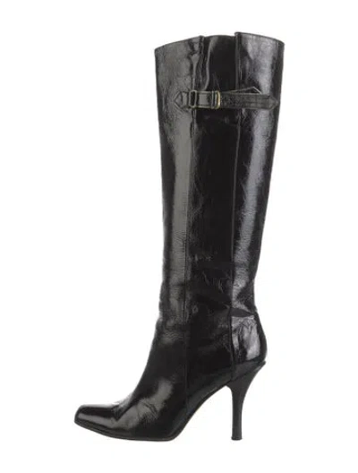 Pre-owned Jimmy Choo Patent Leather Boots In Black